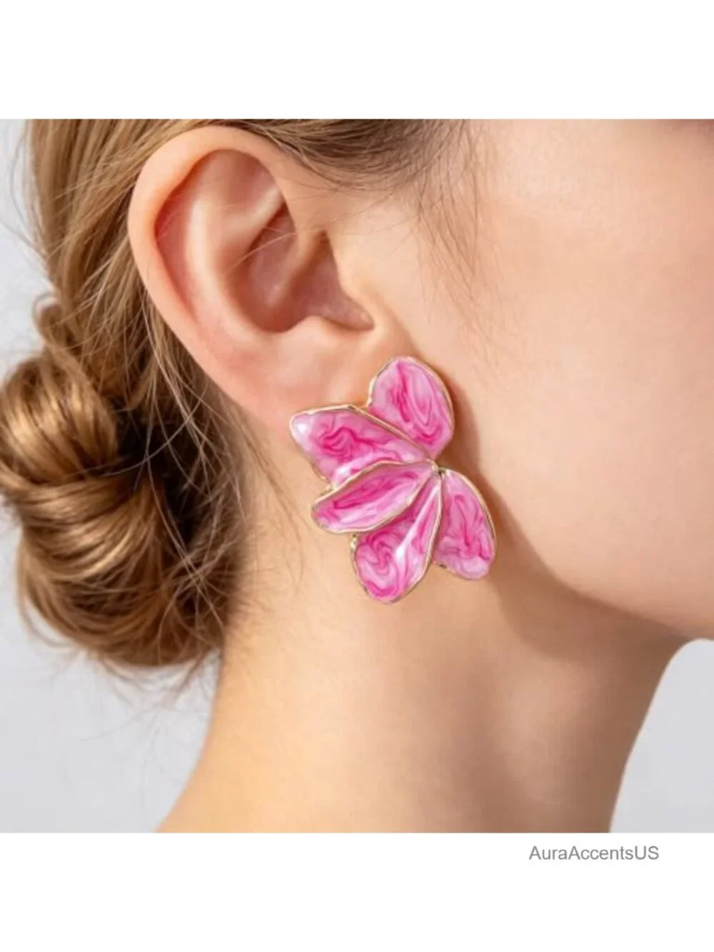 Flower Dangle Earrings Women Irregular Petal Statement Jewelry Christmas Gift